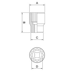 Soquete Estriado 3/8'' x 13/16'' (44819/105) - Tramontina Pro