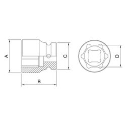 Soquete de Impacto Sextavado 1/2'' x 7mm (44880/107) - Tramontina Pro