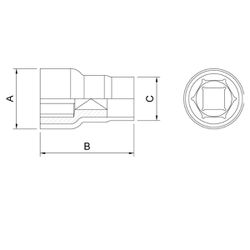 Soquete Sextavado Isolado 1/2'' x 8mm (44335/008) - Tramontina Pro