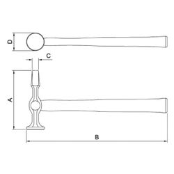 Martelo Chapeador Pena Reta 350g (40474/000) - Tramontina Pro