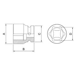 Soquete de Impacto Sextavado 3/4'' x 1.3/16'' (44892/108) - Tramontina Pro