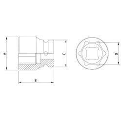 Soquete de Impacto Sextavado 1/2'' x 1/2'' (44879/105) - Tramontina Pro