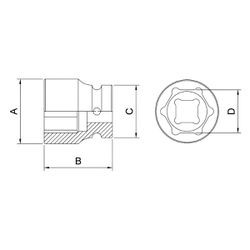 Soquete de Impacto Sextavado 3/4'' x 26mm (44890/126) - Tramontina Pro