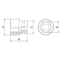 Soquete de Impacto Sextavado 3/4'' x 37mm (44890/137) - Tramontina Pro