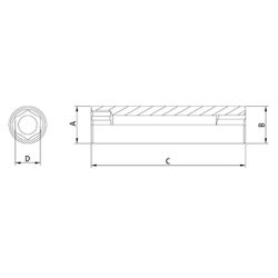 Soquete Sextavado Longo 1/4'' x 1/4'' (44808/103) - Tramontina Pro