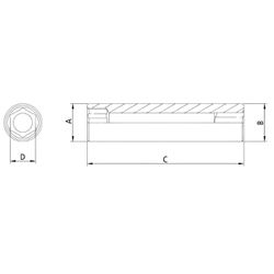 Soquete Sextavado Longo 1/4'' x 11/32'' (44808/106) - Tramontina Pro