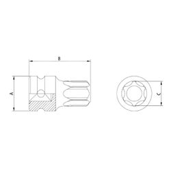 Soquete de Impacto Sextavado Longo 1/2'' x 3/4'' (44919/107) - Tramontina Pro