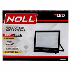 Refletor LED Para Área Externa 500W - 6500K (520,0060) - Noll LED
