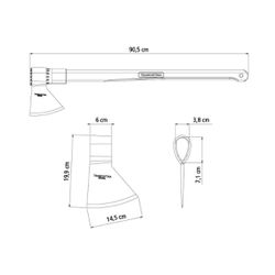 Machado Soldado 3.5 Com Cabeça Redonda e Cabo 90cm (77322/534) - Tramontina
