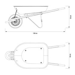 Carrinho de Mão Azul Com Pneu Maciço 50L (77704/412) - Tramontina