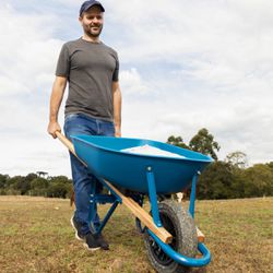 Carrinho de Mão Azul Com Pneu Maciço 50L (77704/412) - Tramontina