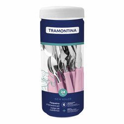 Faqueiro New Kolor em Inox Com 24 Peças Rosa (23198/593) - Tramontina