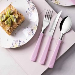 Faqueiro New Kolor em Inox Com 24 Peças Rosa (23198/593) - Tramontina