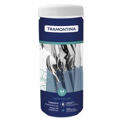 Faqueiro New Kolor em Inox Com 24 Peças Azul (23198/693) - Tramontina