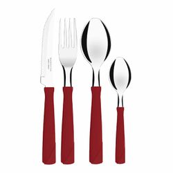 Faqueiro New Kolor em Inox Com 24 Peças Vermelho (23198/793) - Tramontina