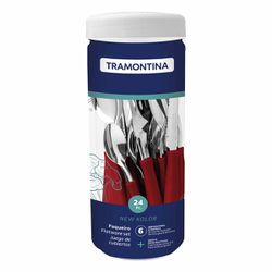 Faqueiro New Kolor em Inox Com 24 Peças Vermelho (23198/793) - Tramontina