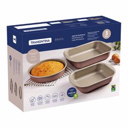 Jogo de Assadeiras Brasil em Alumínio Antiaderente Preto Com 3 Peças (20099/090) - Tramontina