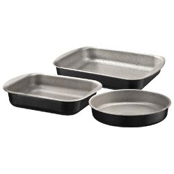 Jogo de Assadeiras Brasil em Alumínio Antiaderente Preto Com 3 Peças (20099/090) - Tramontina