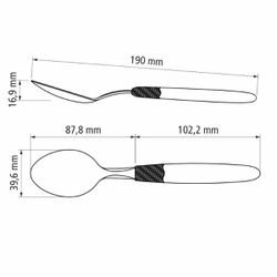 Jogo de Colheres de Mesa Ipanema Preto Com 3 Peças (23363/300) - Tramontina