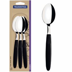 Jogo de Colheres de Mesa Ipanema Preto Com 3 Peças (23363/300) - Tramontina
