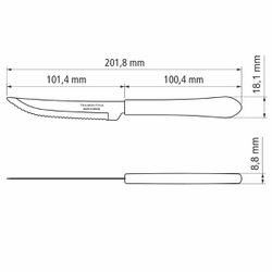 Jogo de Facas Para Churrasco Leme Preto Com 3 Peças (23180/304) - Tramontina