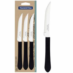 Jogo de Facas Para Churrasco Leme Preto Com 3 Peças (23180/304) - Tramontina