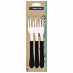 Jogo de Garfos de Mesa Leme Preto Com 3 Peças (23182/300) - Tramontina