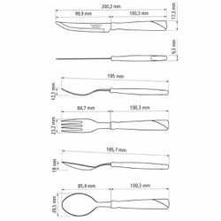 Faqueiro New Kolor em Alumínio Preto Com 3 Peças (23199/069) - Tramontina