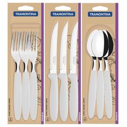Jogo de Garfos, Facas e Colheres Ipanema Branco Com 9 Unidades - Tramontina