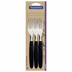 Jogo de Garfos de Mesa Ipanema Preto Com 3 Unidades (23362/300) - Tramontina
