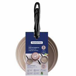 Jogo de Frigideiras Linz Marrom em Alumínio Antiaderente 3 Peças (20297/309) - Tramontina