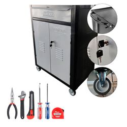 Carrinho Para Ferramentas Preto Com 1 Gaveta + Jogo de Ferramentas 6 Peças - Fercar