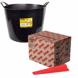 Cunha Para Nivelamento 1000 Unidades Com Balde Flexível Para Construção 26L - Cortag