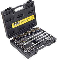 Jogo de Soquetes Estriados e Acessórios 1/2'' - 22 Peças (710,0001) - Graff Vantage