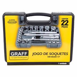 Jogo de Soquetes Estriados e Acessórios 1/2'' - 22 Peças (710,0001) - Graff Vantage