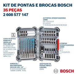 Kit Pontas/Brocas Bosch MultiConstruction Impact Control 35 Peças