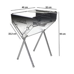 Churrasqueira de Metal Dobrável Portátil Preta - FERCAR