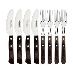 Jogo de Talheres para Pizza em Inox e Cabo Polywood Castanho 8 Peças - Tramontina 