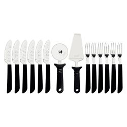 Kit Pizza em Inox e Cabos de Polipropileno Preto 14 Peças - Tramontina