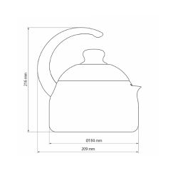 Chaleira Paris em Alumínio Antiaderente Vermelho 1,9L - Tramontina 
