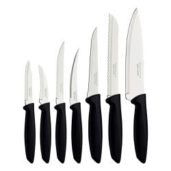 Jogo de Facas Plenus em Inox e Cabo de Polipropileno Preto 7 Peças - Tramontina 