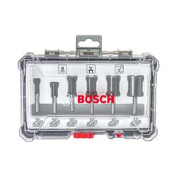 Jogo de fresas retas Bosch Standard encaixe de 1/4'' 6 peças