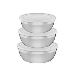 Jogo de Potes Freezinox em Aço Inox e Tampa Plástica 3 Peças - Tramontina