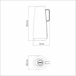 Bule Térmico Exata em Plástico Vermelho com Ampola de Vidro 1L - Tramontina 