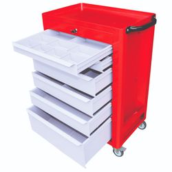 Carrinho Para Ferramentas Fechado Com 6 Gavetas Vermelho (C08) - Fercar