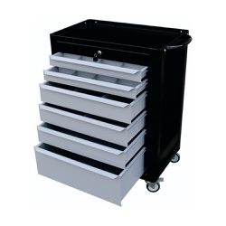 Carrinho Para Ferramentas Fechado Com 6 Gavetas Preto (C08) - Fercar