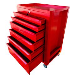Carrinho Para Ferramentas Fechado Com 6 Gavetas Todo Vermelho (C08) - Fercar