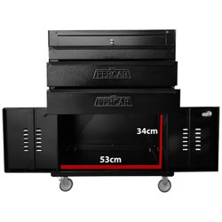 Carrinho Para Ferramentas Fechado Com 3 Gavetas Todo Preto (C06) - Fercar