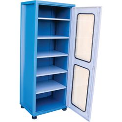 Armário Fechado Com Visor de Vidro e 5 Prateleiras Azul (1523) - Fercar