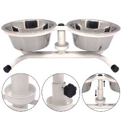 Comedouro Pet Duplo Tigela Inox 900ml - FERCAR